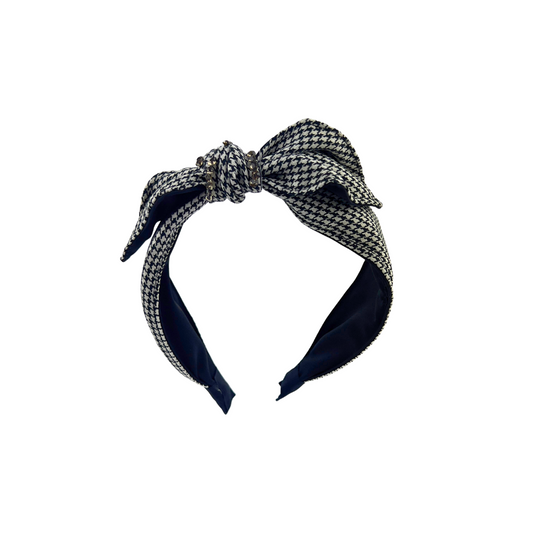 Houndstooth Headband with Bow