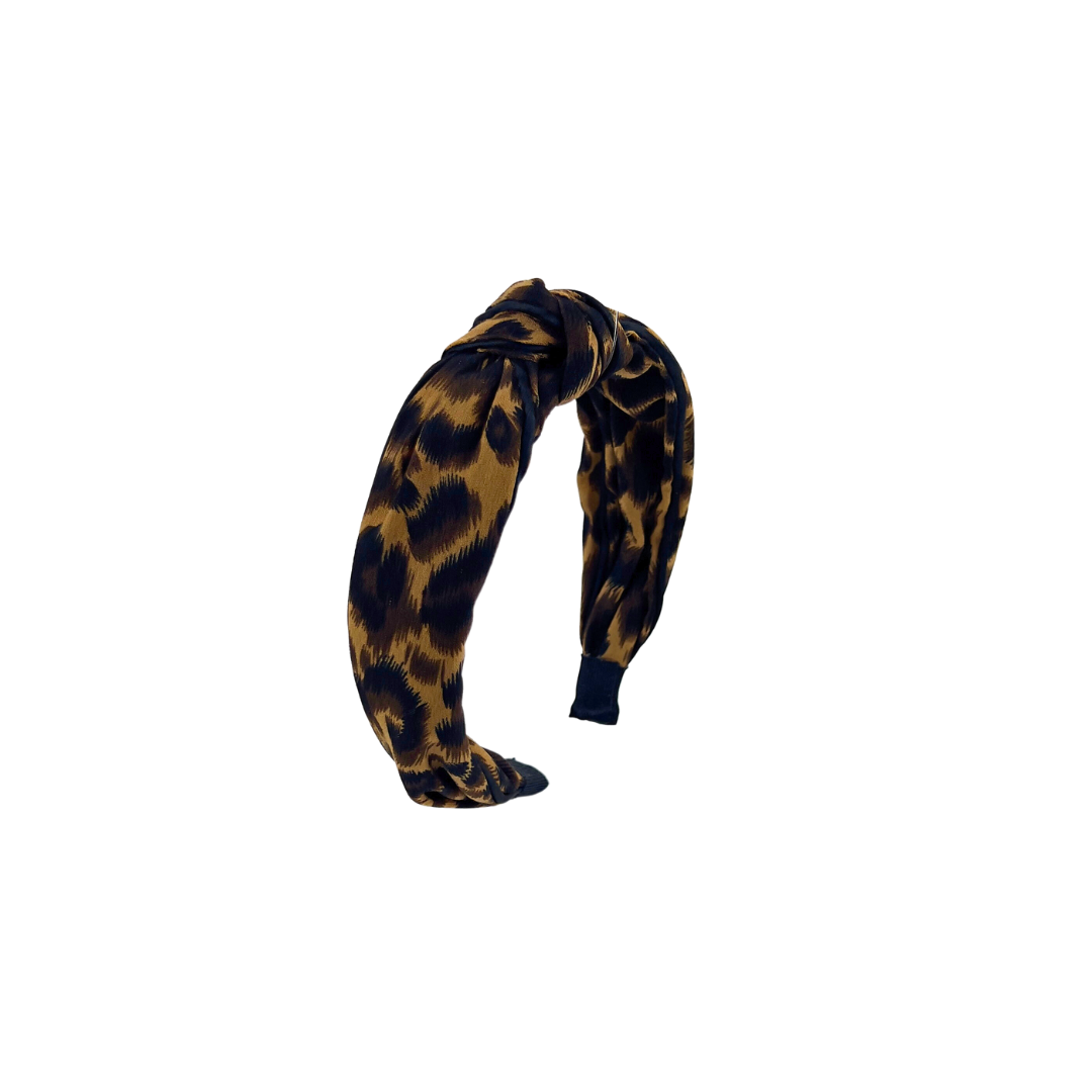 Top Knot Leopard Print Headband