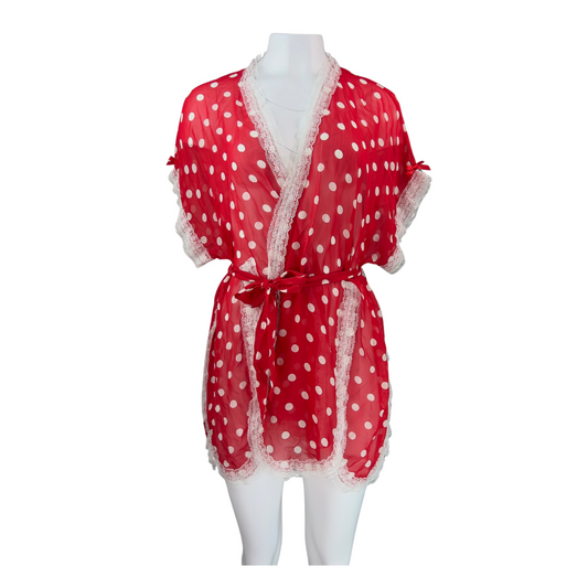 Agent Provocateur Red Polka Dot Short Robe