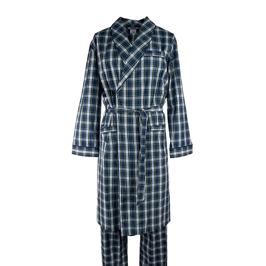 Brooks Brothers Three Piece Sleep Set Navy Plaid