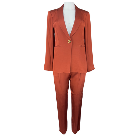 Veronica Beard Rust Satin Suit