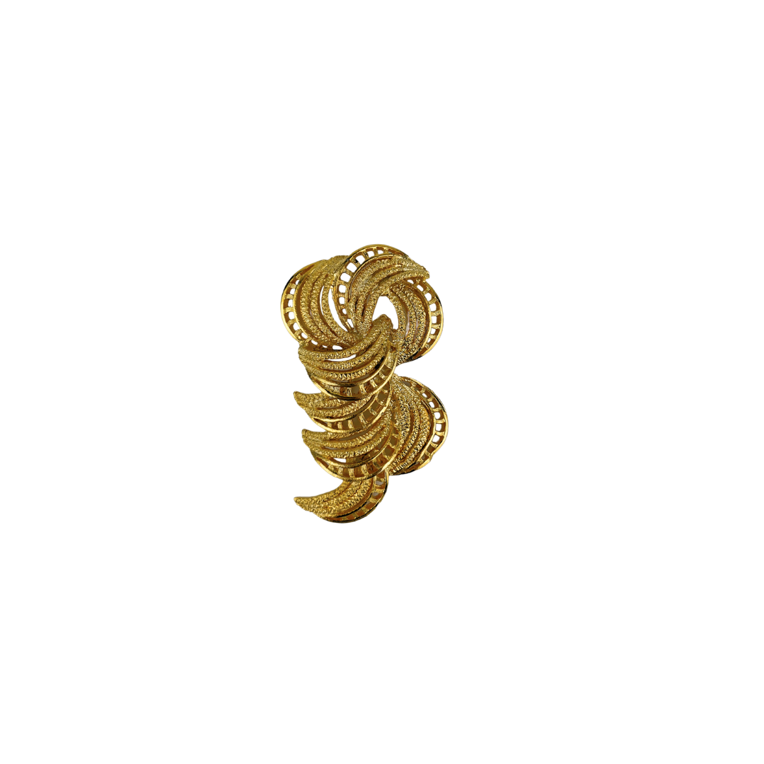 Vintage Swirly Gold Brooch