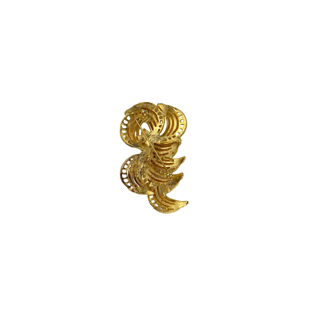 Vintage Swirly Gold Brooch