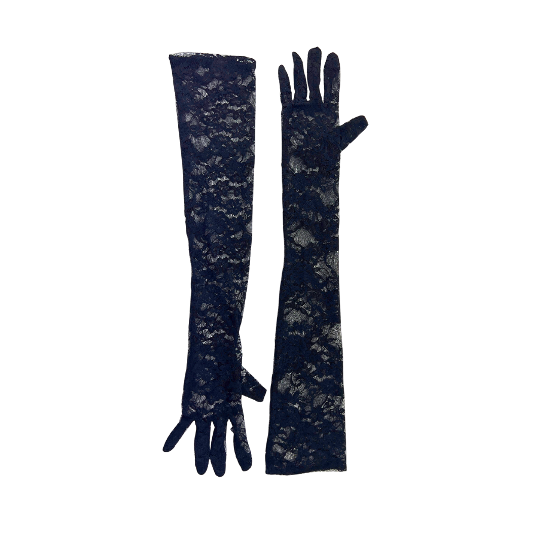 Long Black Lace Gloves