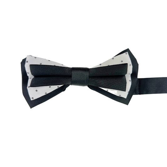 Black and White Layered Bow Tie