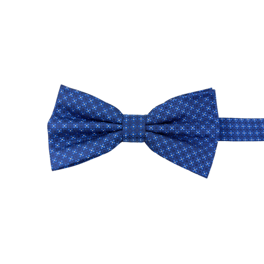 Navy and Blow Medallion Print Bow Tie