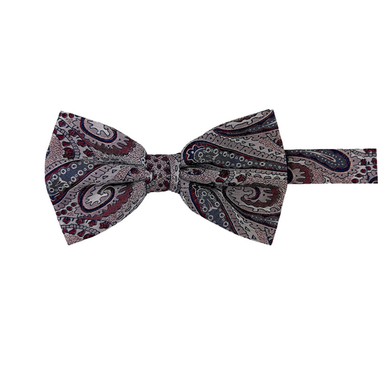 Burgundy Paisly Jacquard Bow Tie