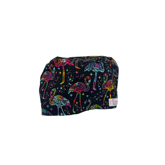 Multicolor Flamingo Scrub Hat