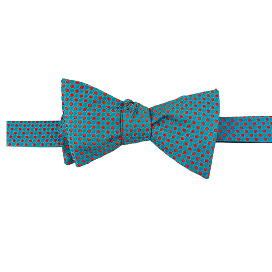 Ted Baker Teal Bow Tie with Orange Polka Dots